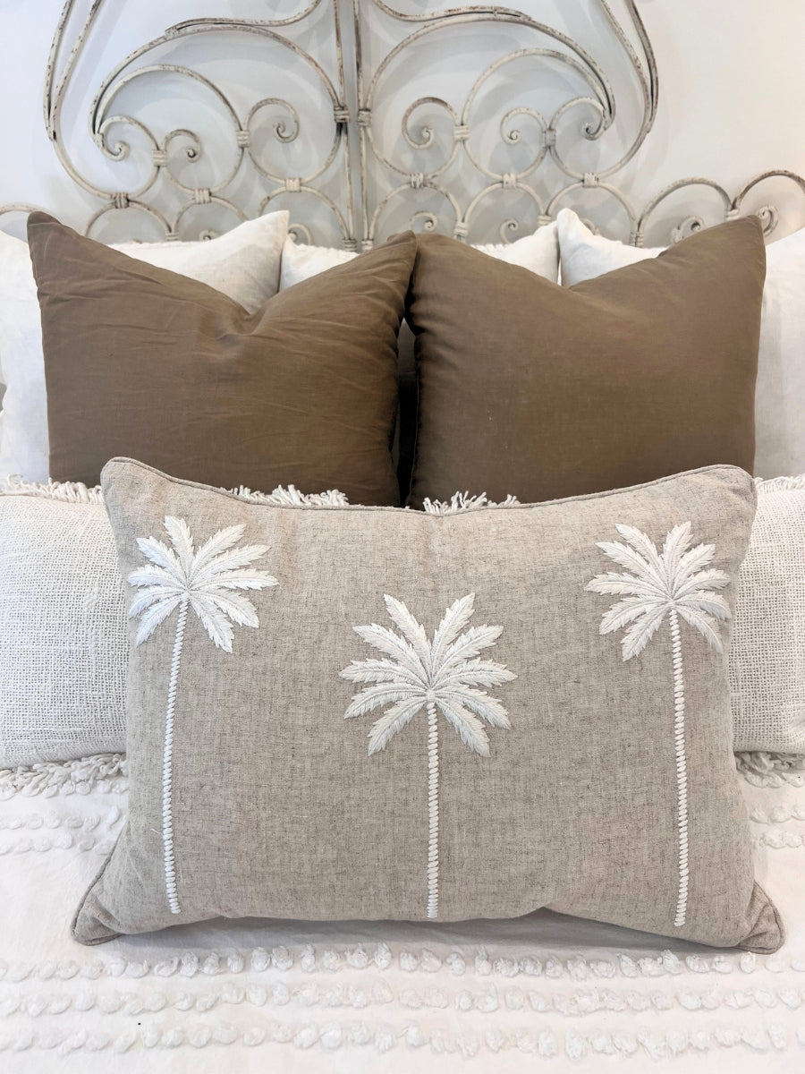 Palm Love Cushion and Cowrie Wall Art Set