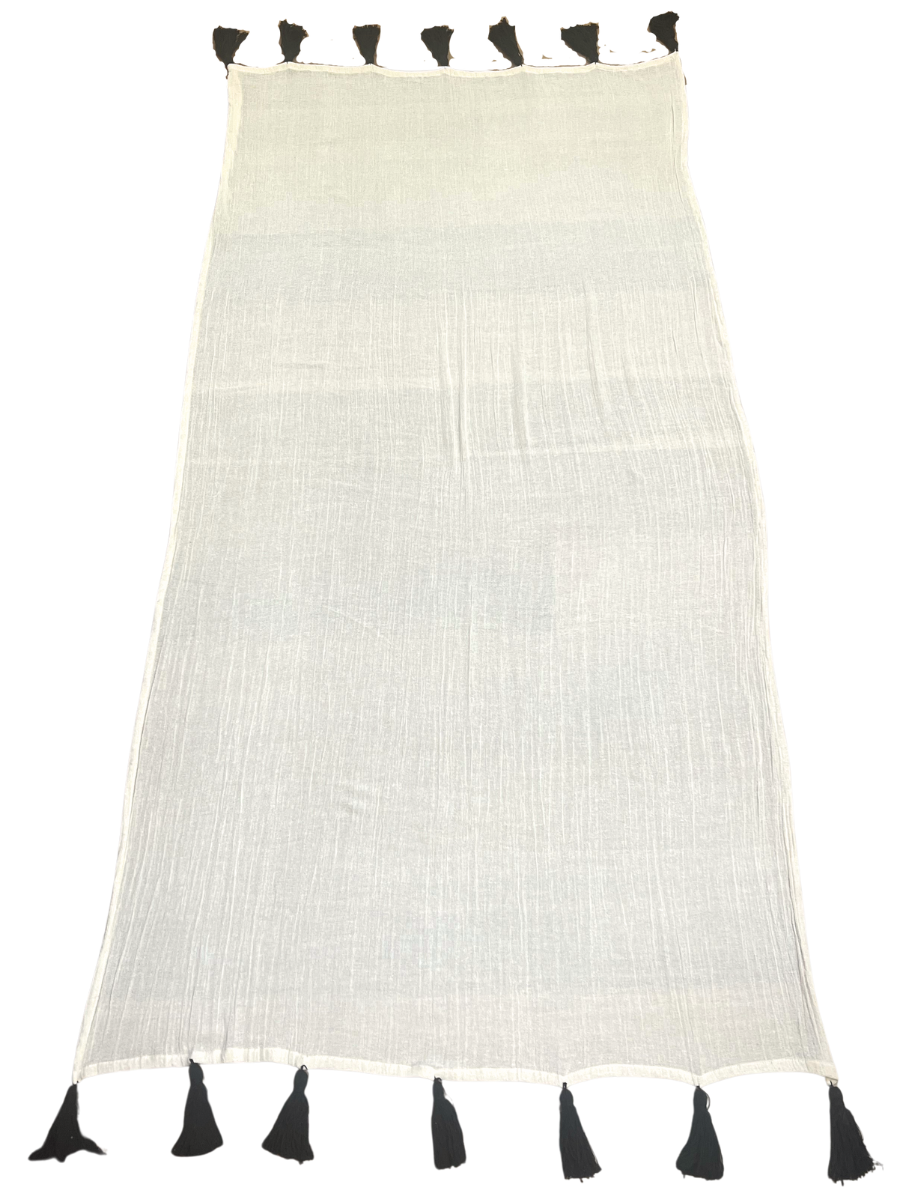 Summer Muslin Throw - Natural/Black