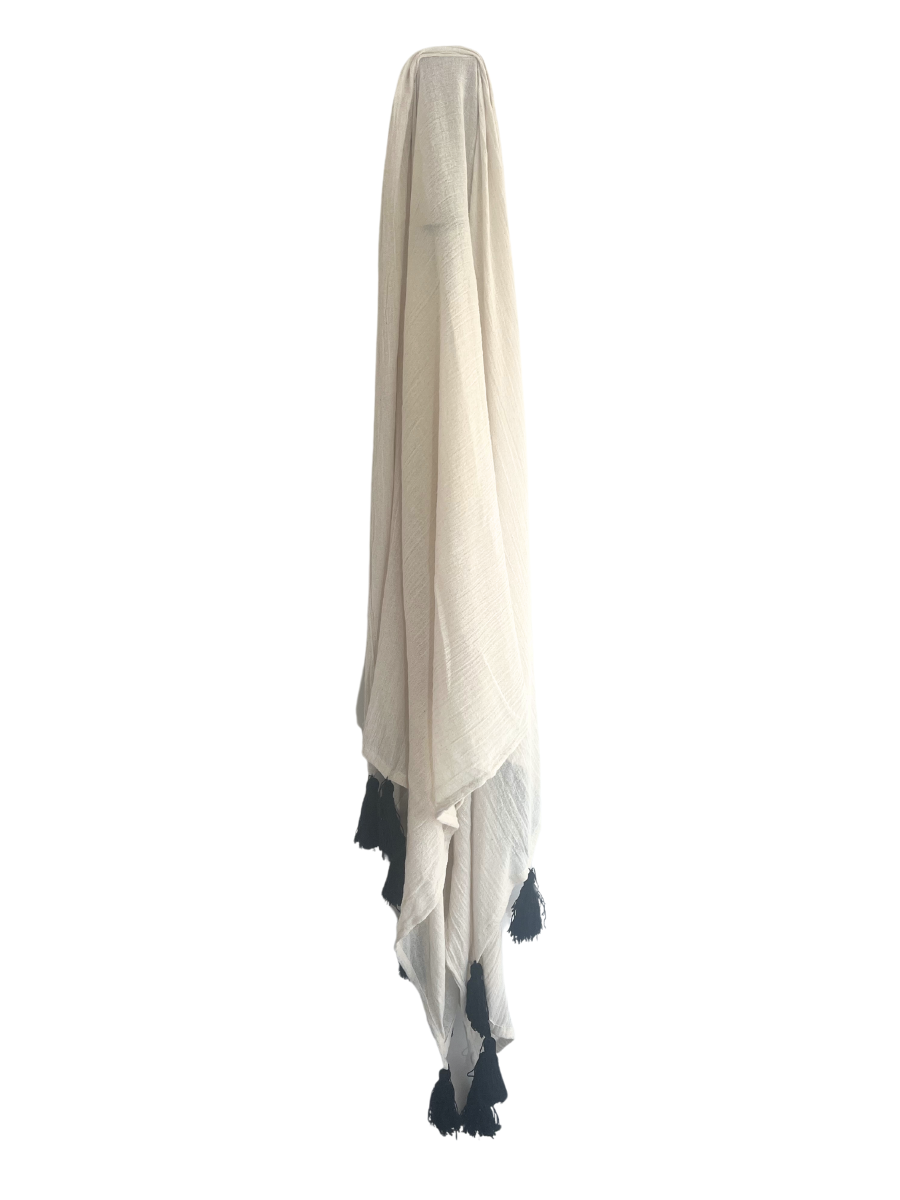 Summer Muslin Throw - Natural/Black