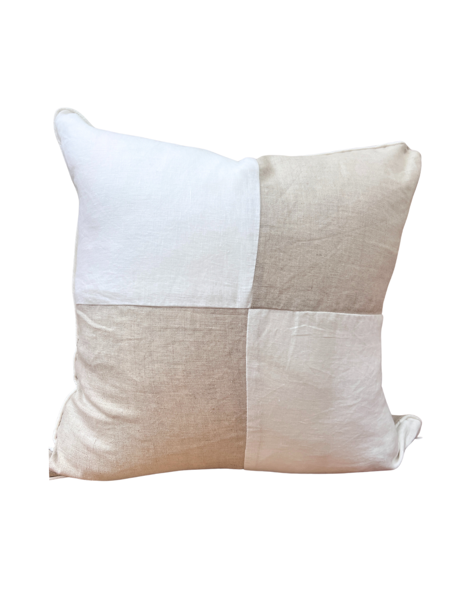 Quattro luxe linen cover - Honey & White