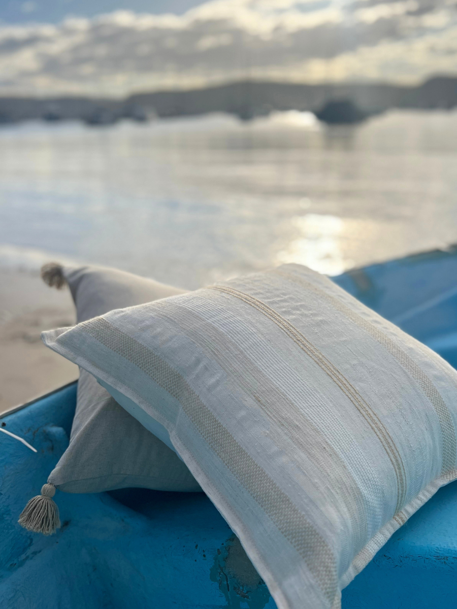 Linen Tassels cushion cover - Ecru - Restock!