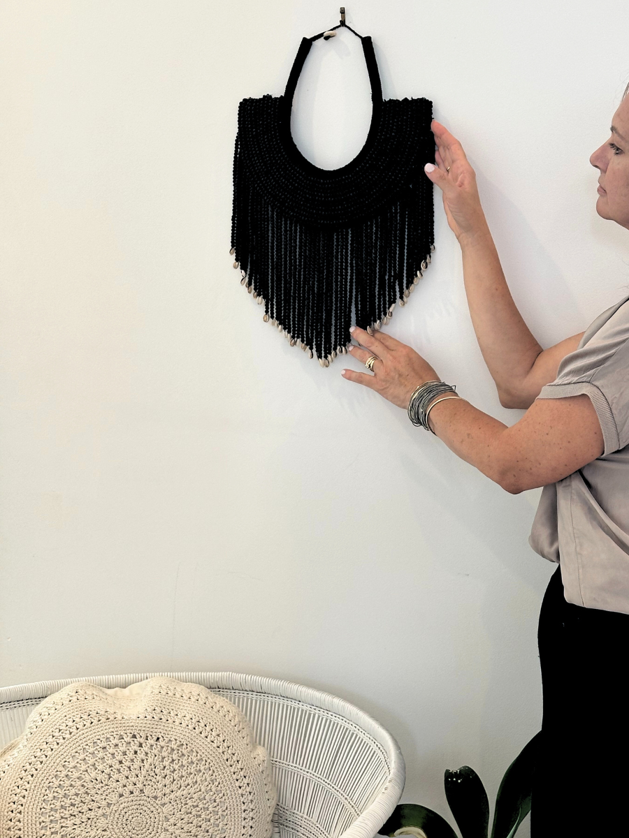 Beaded Wall Hanging - Black