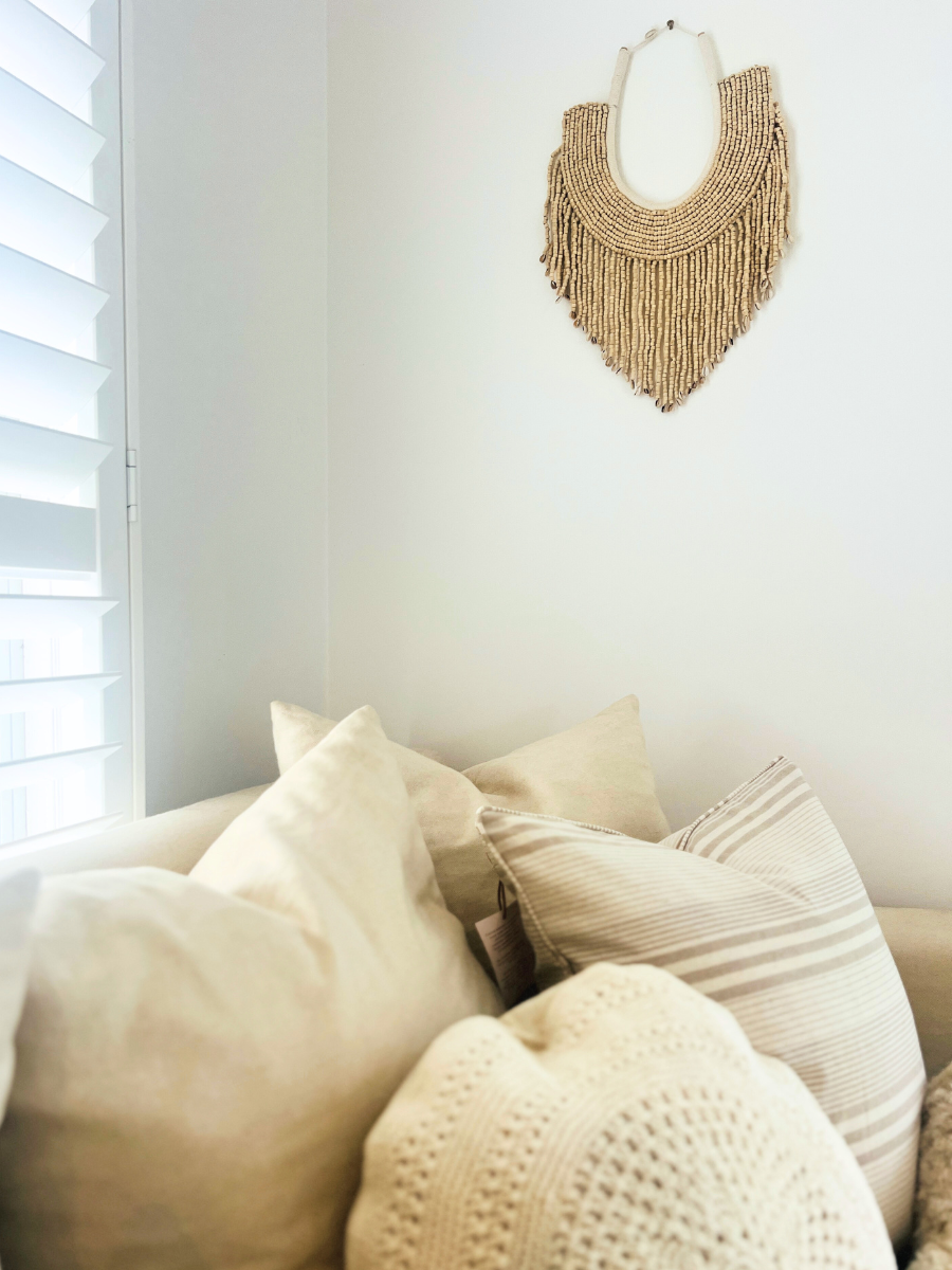Beaded Wall Hanging - Ivory