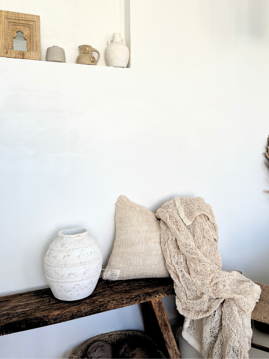 Coastal Natural Woven Cotton cushion - New!