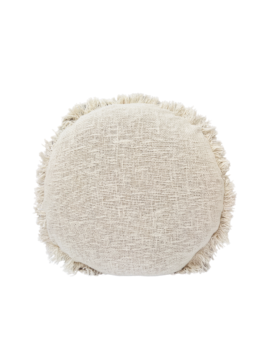 Fringed round cushion - New!