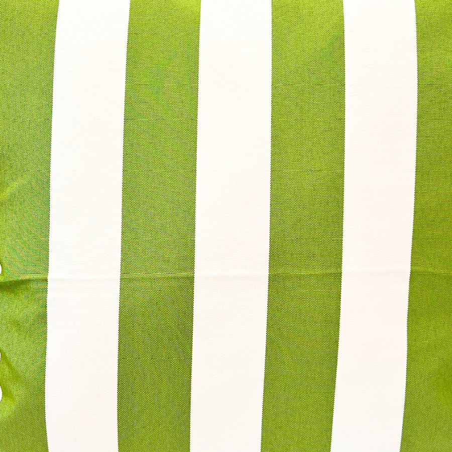 Close-up of a green and white striped fabric