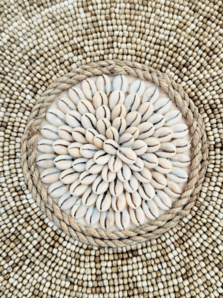 Round Shell Beaded Wall Piece - New!