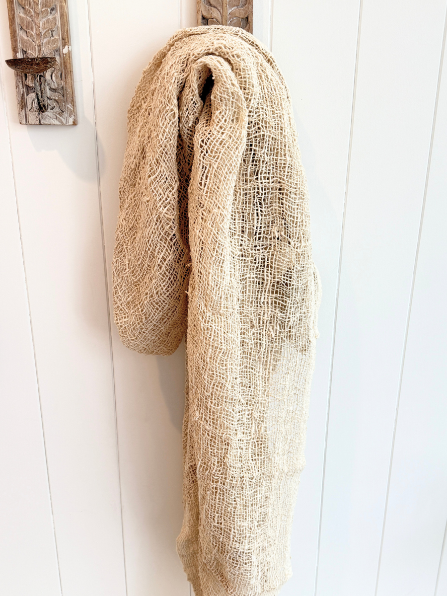 Coastal Natural Woven Cotton throw - New!
