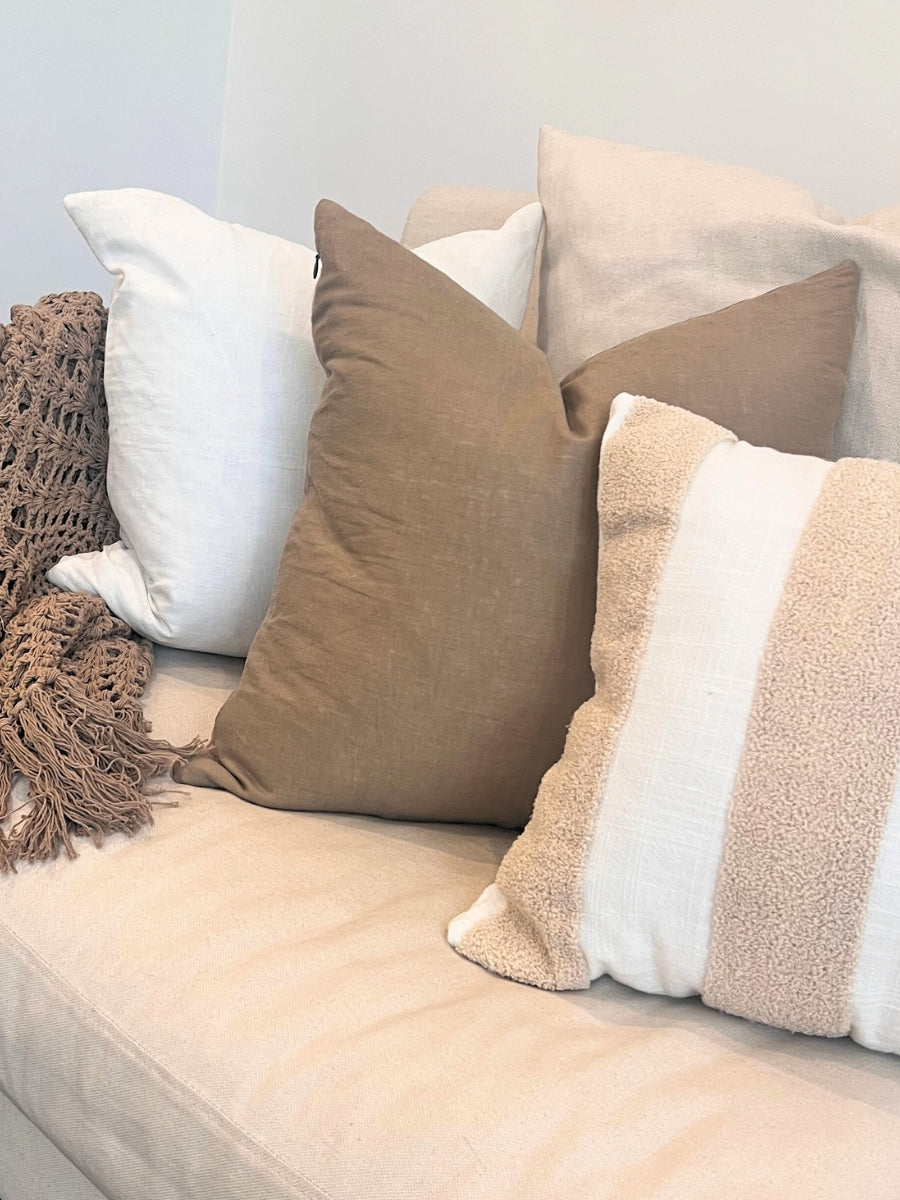 Crocheted cotton throw/bed runner - Mocha - Restock!