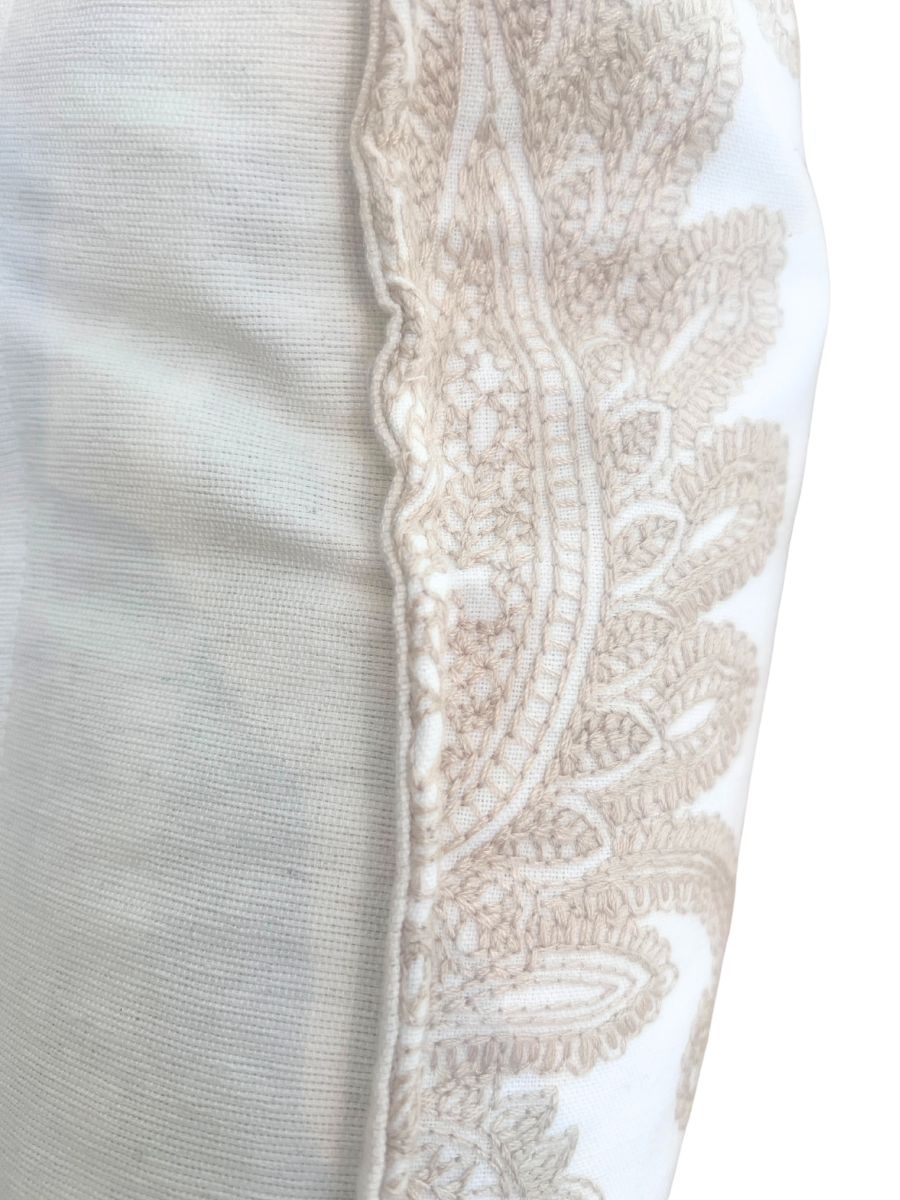 Swish embroidered cushion