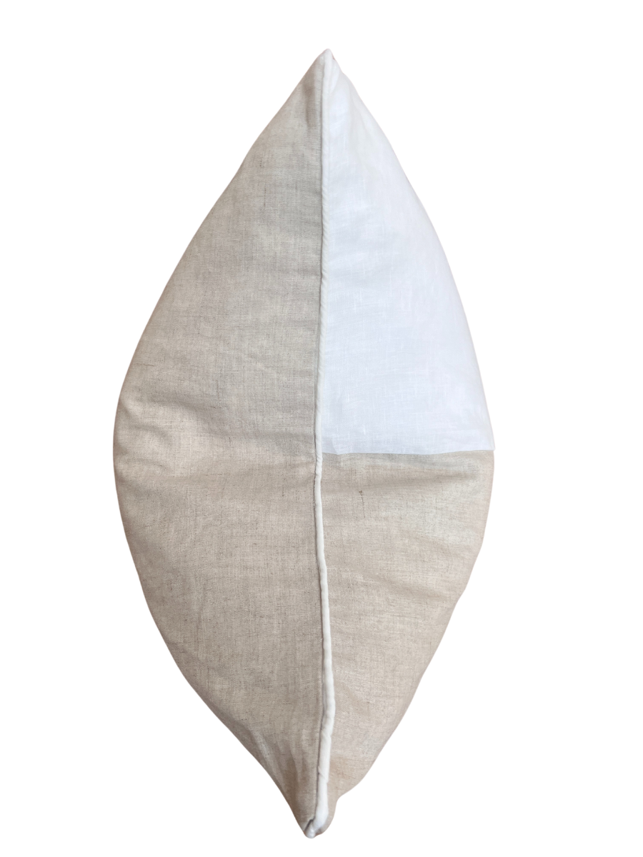 Quattro luxe linen cover - Honey & White
