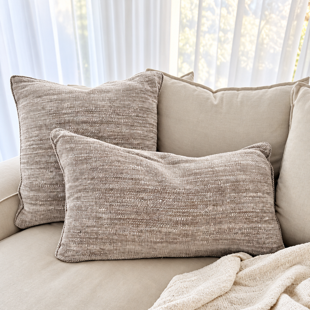 Handwoven Oatmeal Cushion Set