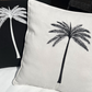 Grand Palm Cushion - Black Palm on White