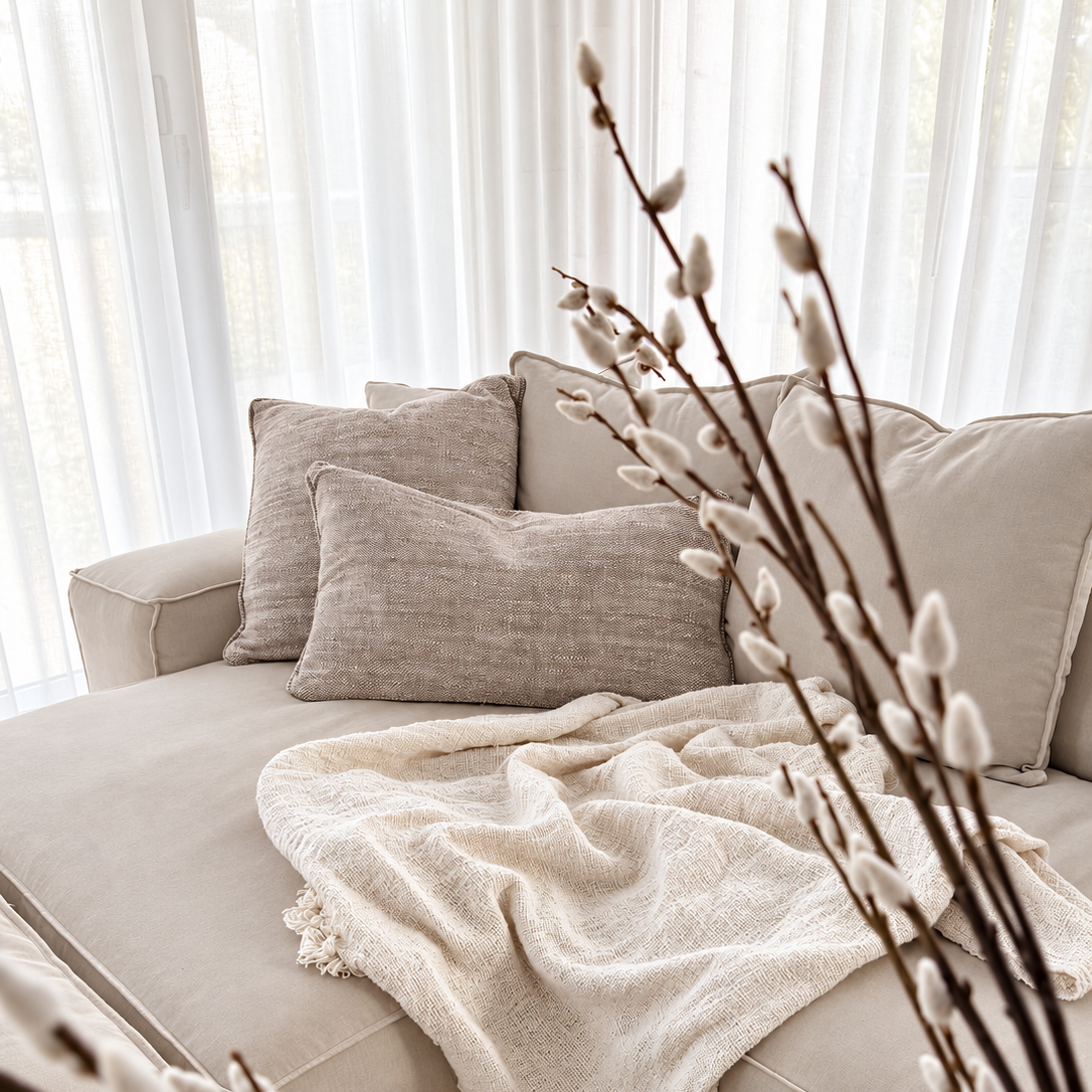 Handwoven Oatmeal Cushion Set