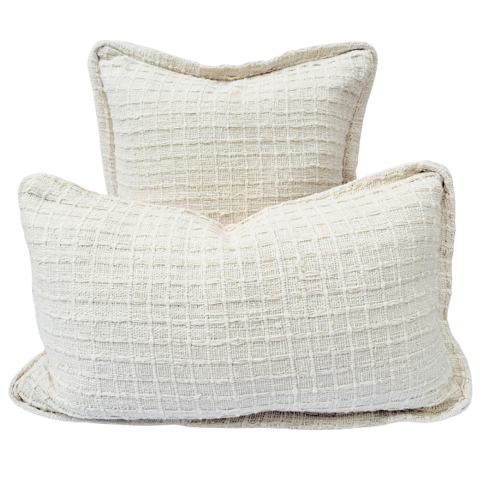 Two textured cushion.