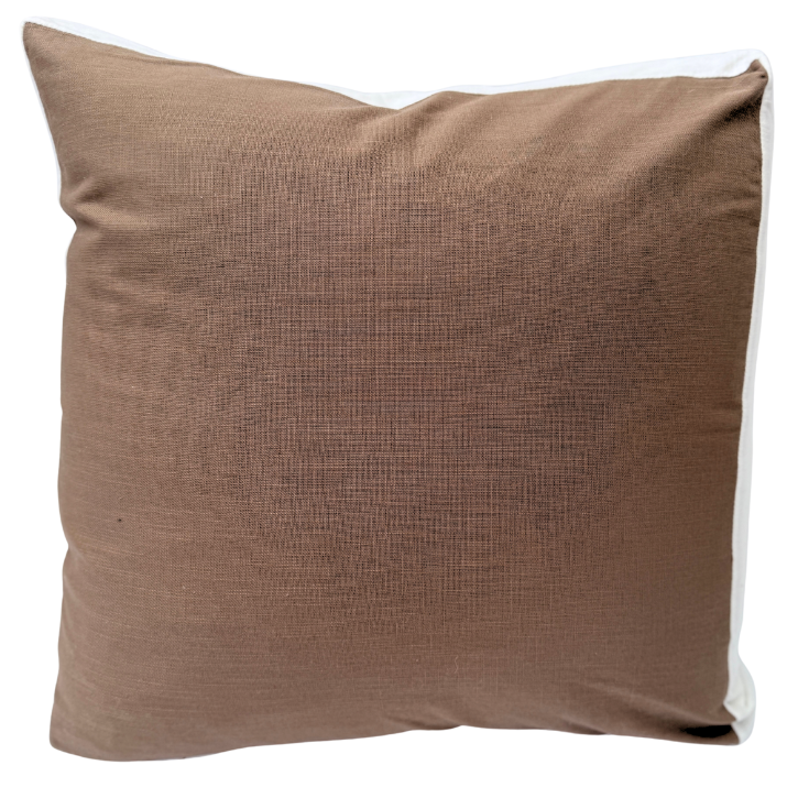 Brown textured cushion.