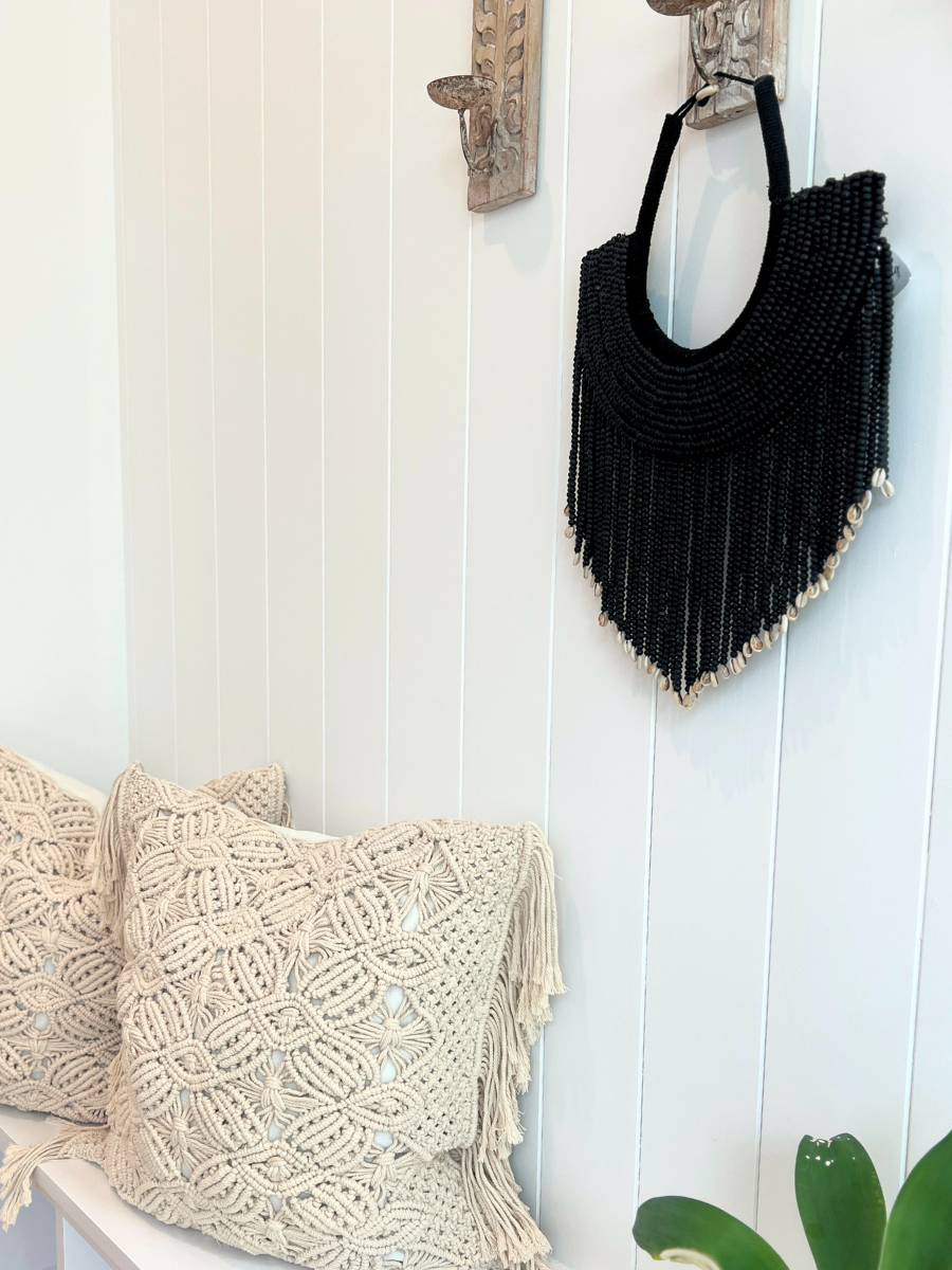 Beaded Wall Hanging - Black
