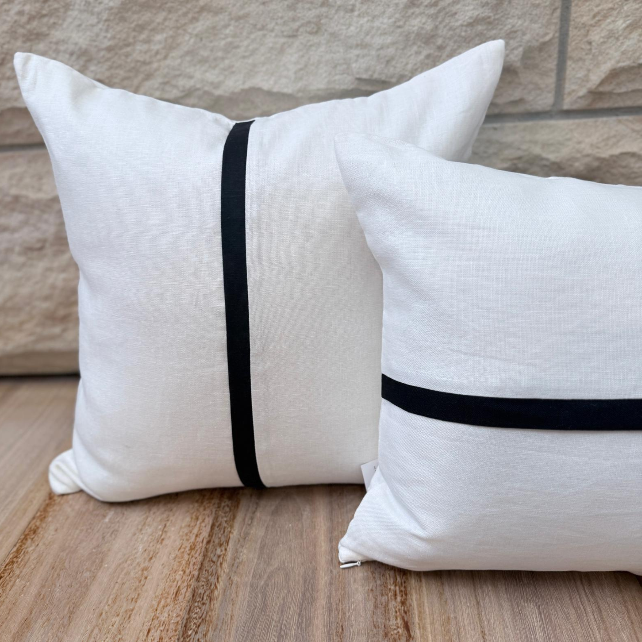 Capri Collection - Black & Ivory - Square and Oblong cushions - New!