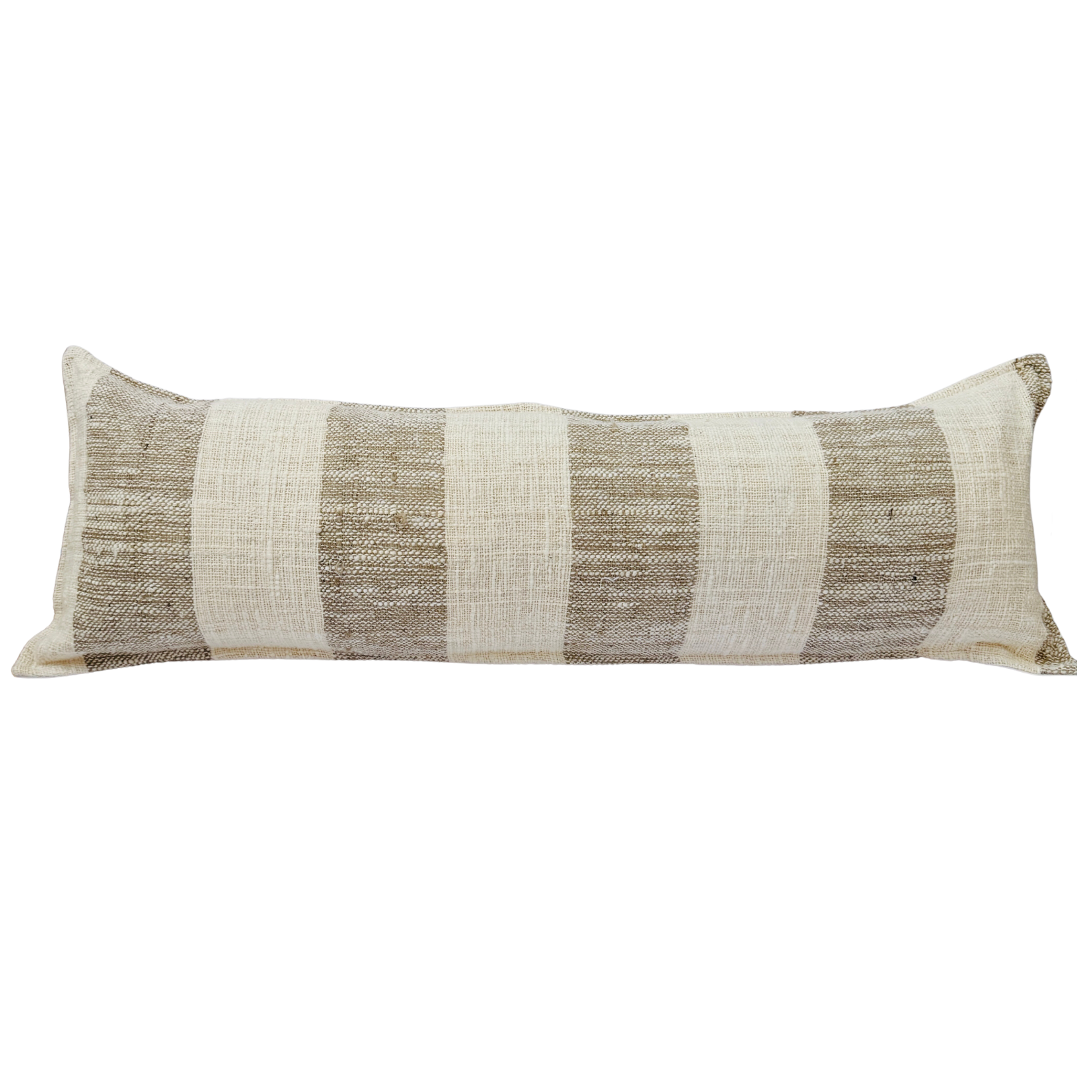 Rectangular pillow on brown striped