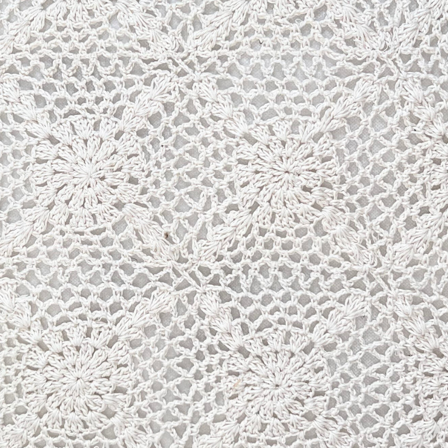 Decorated white fabric.