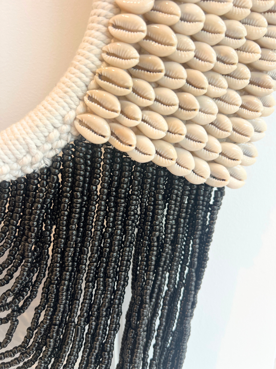 Large Cowrie Wall Necklace - Black