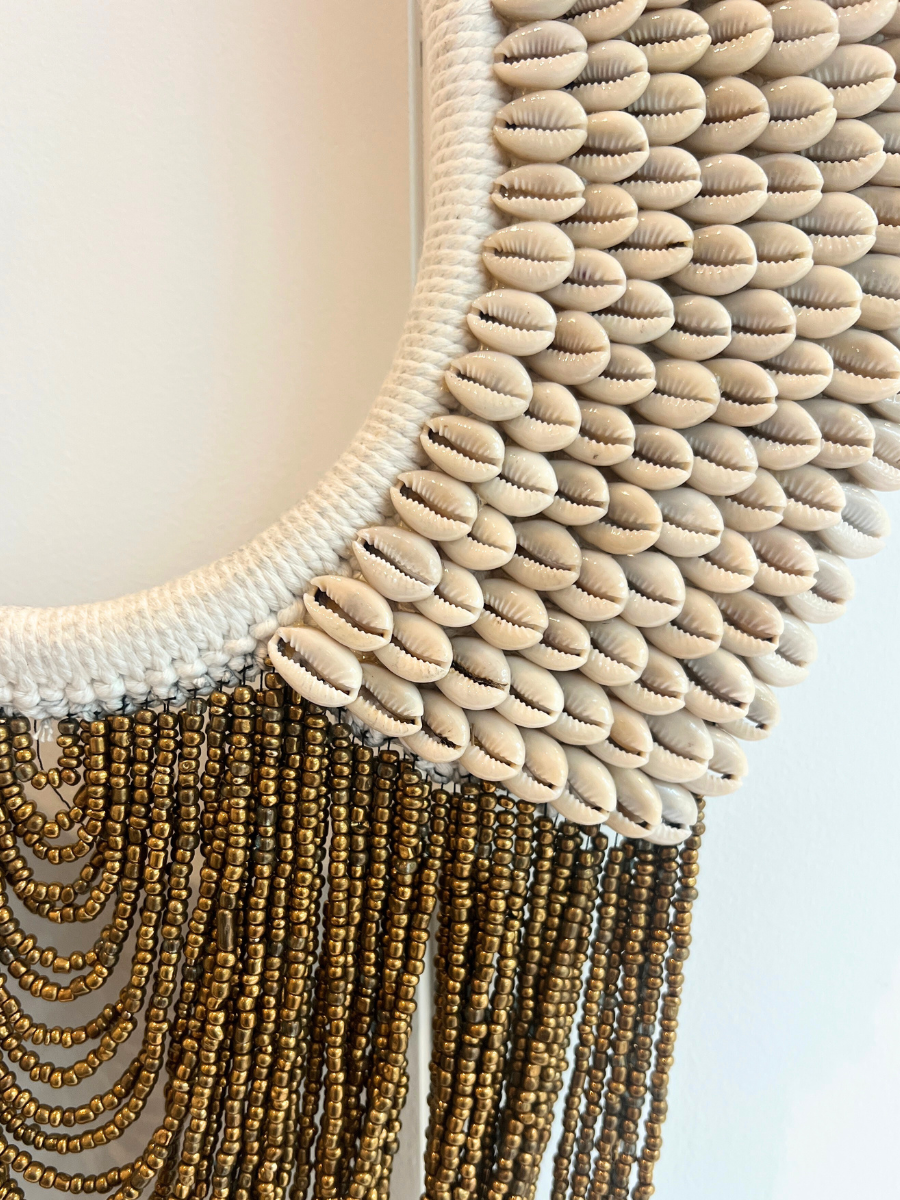 Large Cowrie Wall Necklace - Bronze