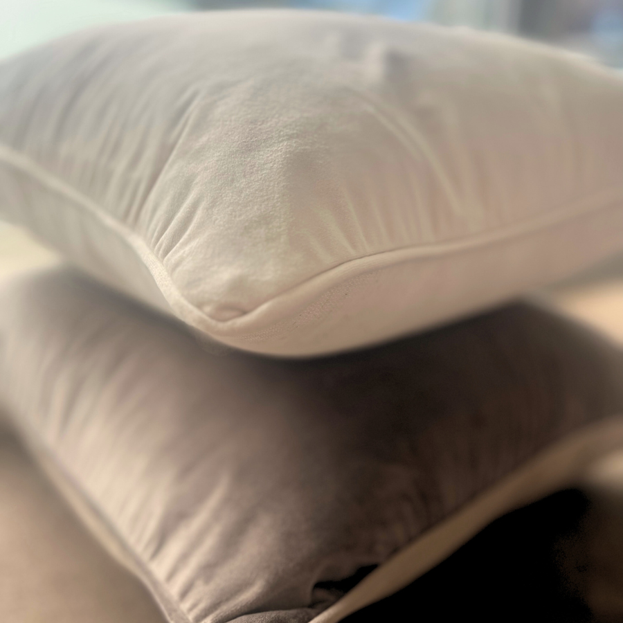 Two cushions stacked together. 