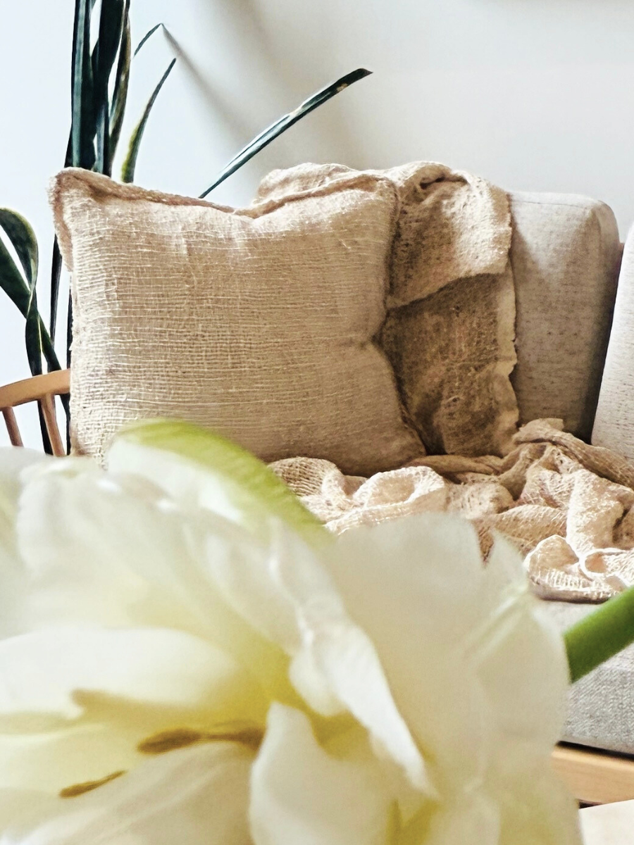 Coastal Natural Woven Cushion & Throw Set - New!