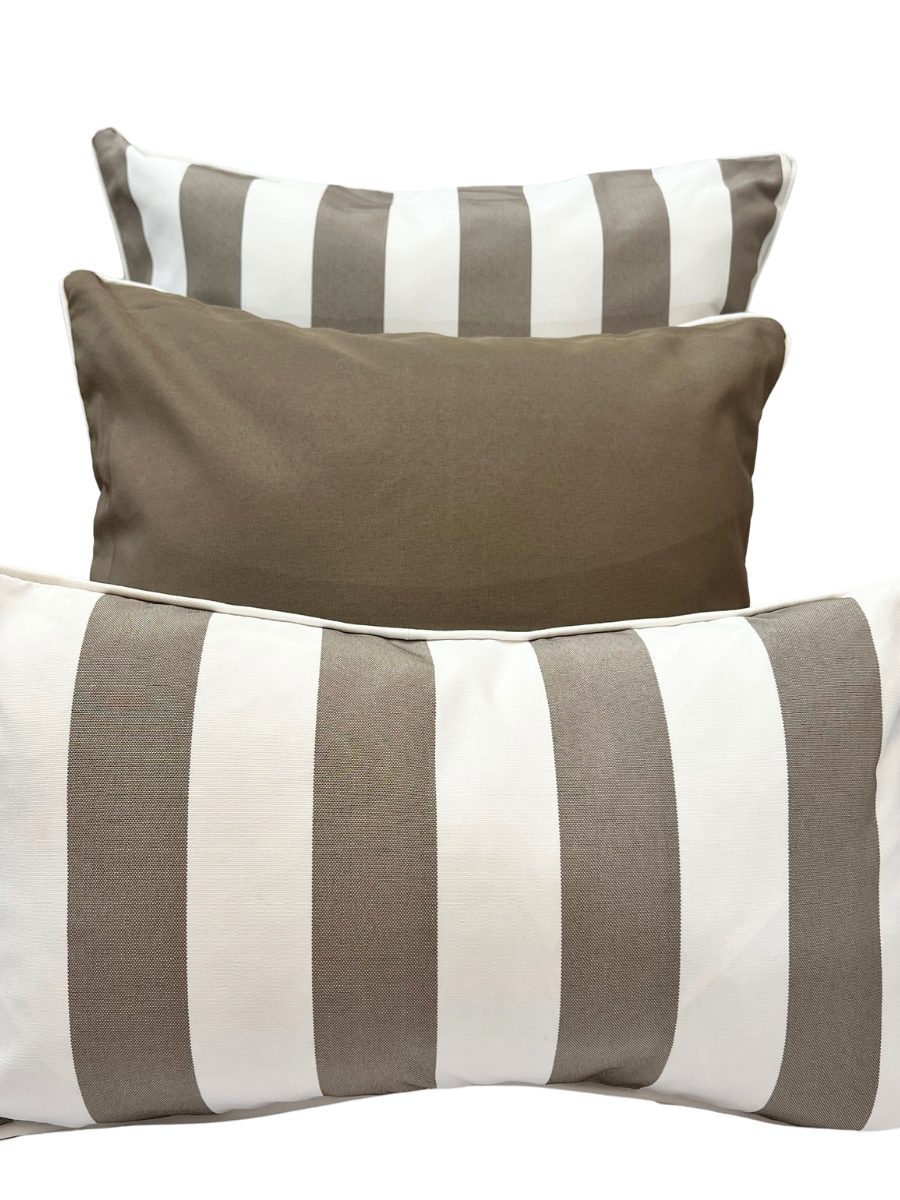 Outdoor - Natural Taupe Stripe (two sizes)