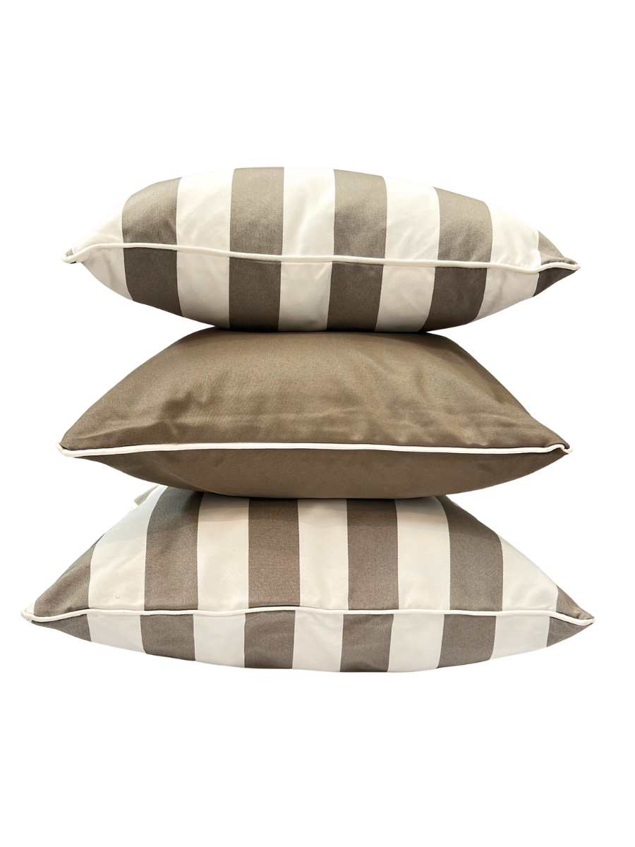 Outdoor - Natural Taupe Stripe (two sizes)