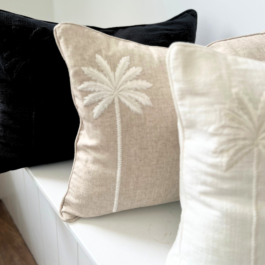 Palmed tree design cushions. 