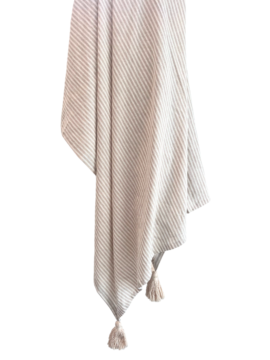 Antibes lightweight throw - Taupe and Ivory