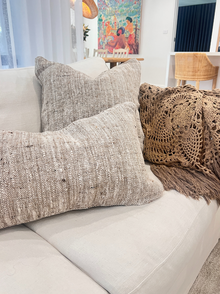 Handwoven Oatmeal Cushion - Rectangle/Lumbar