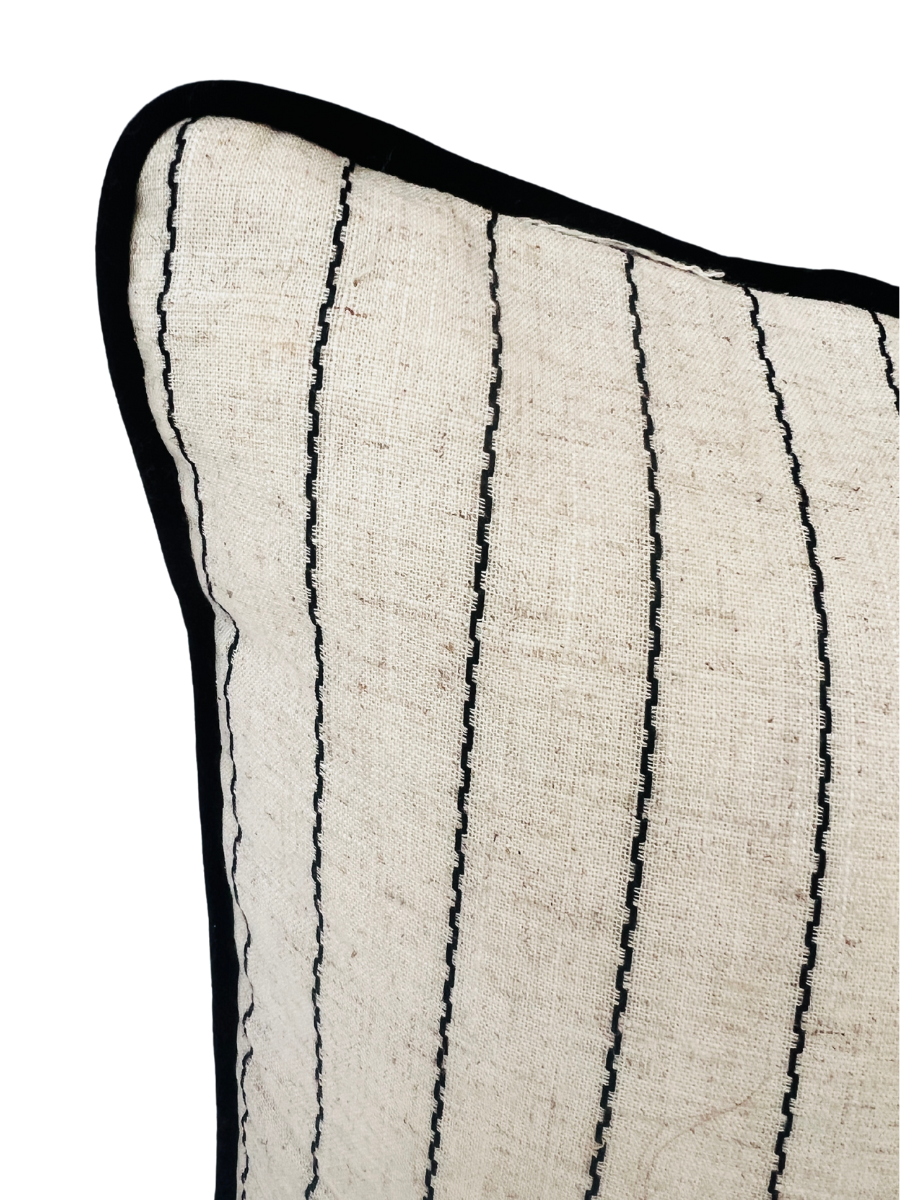 Noir Fine Stripe Cushion Cover Set