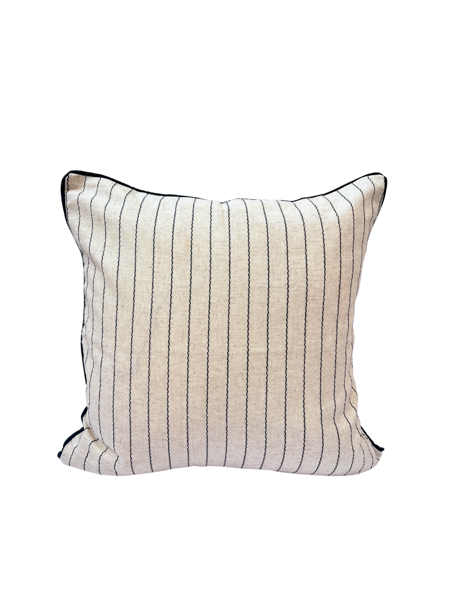 Noir Fine Stripe Cushion - New!