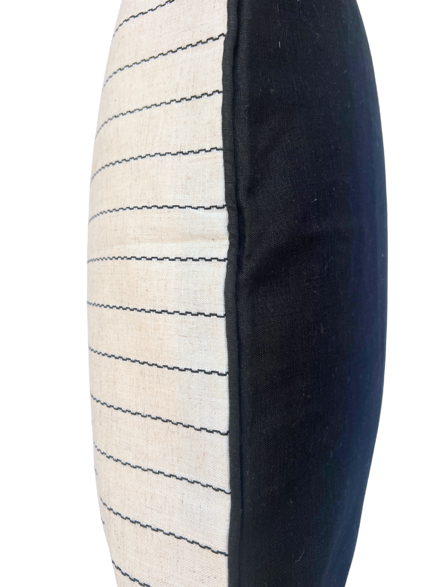 Noir Fine Stripe Cushion - New!