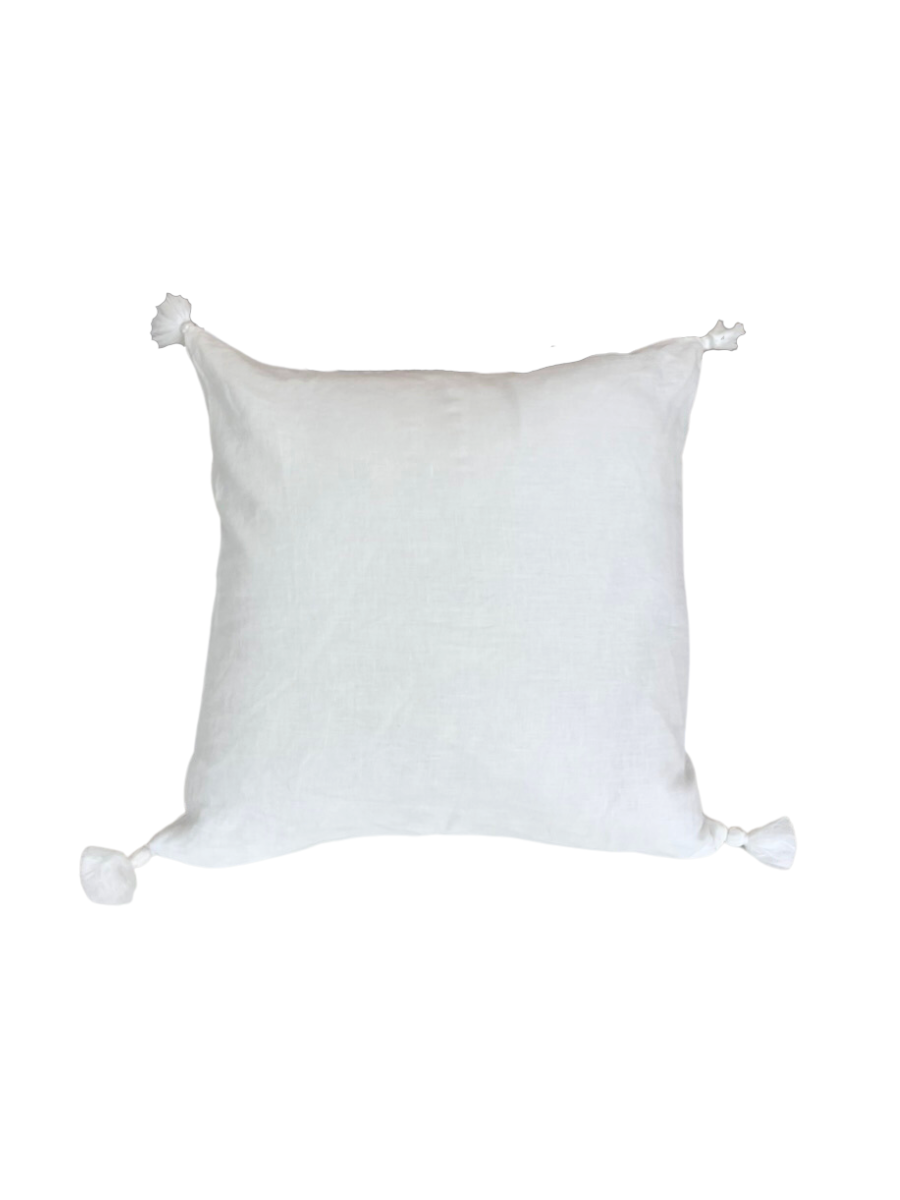 Linen Tassels cushion cover - Ivory