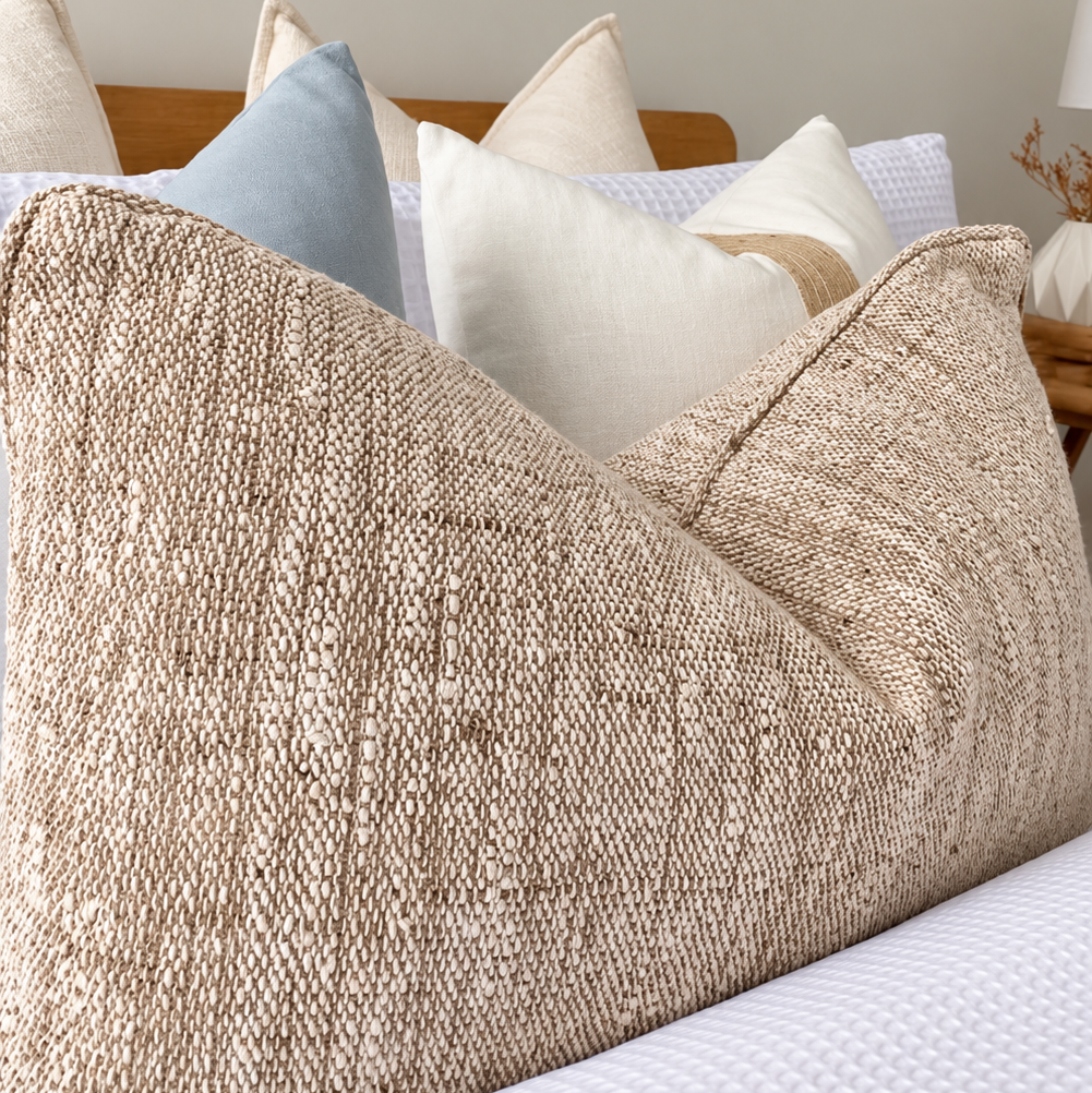 Handwoven Oatmeal Cushion Covers - Two Sizes