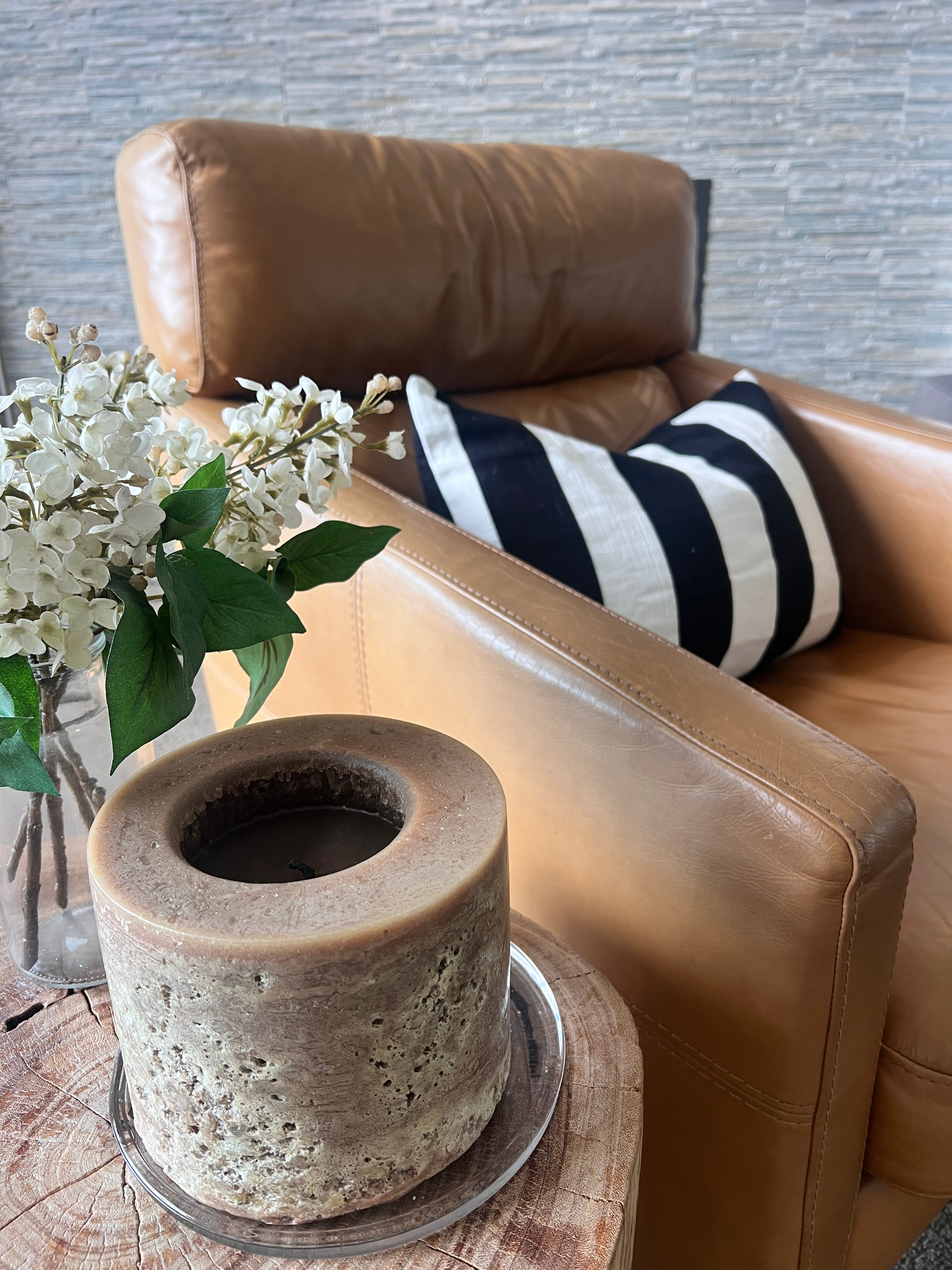 Noir Fine Stripe Oblong Cushion Cover